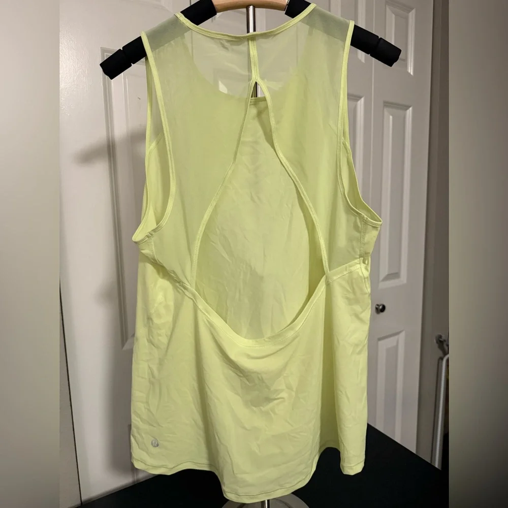 Lululemon For the Run Tank Light Neon Yellow (probably size 10)